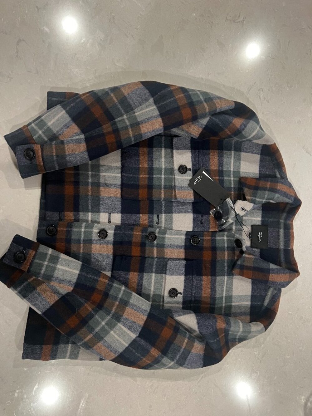 Rails Steffi Vail Plaid Jacket Blue Brown Gray Size L NWT $298